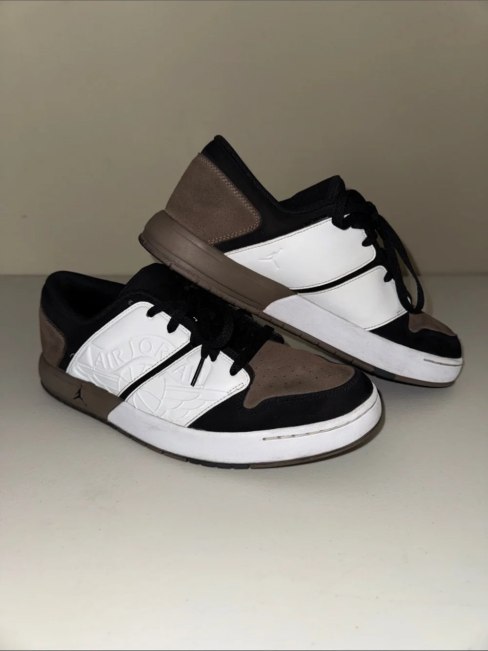 Jordan Men’s Low-Top Sneakers in White, Black & Brown